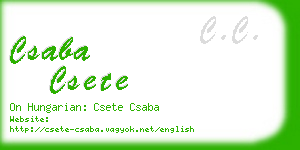csaba csete business card